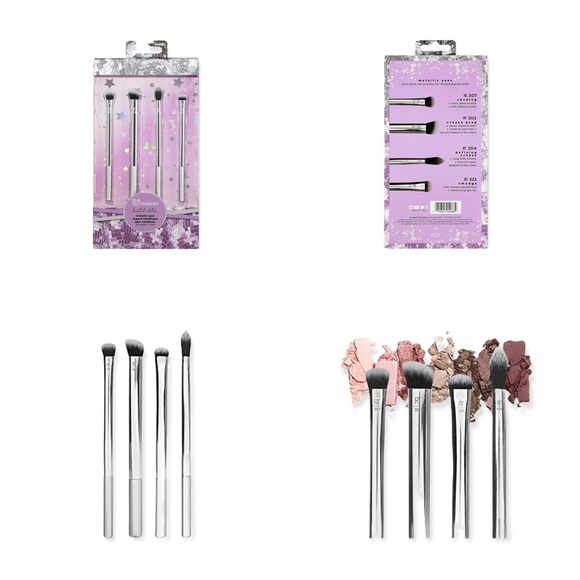 REAL TECHNIQUES Metallic Eyes Brush Set NWT - Picture 1 of 8